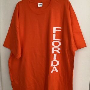 292. Vibrant Orange Florida Tee NWOT Unisex
